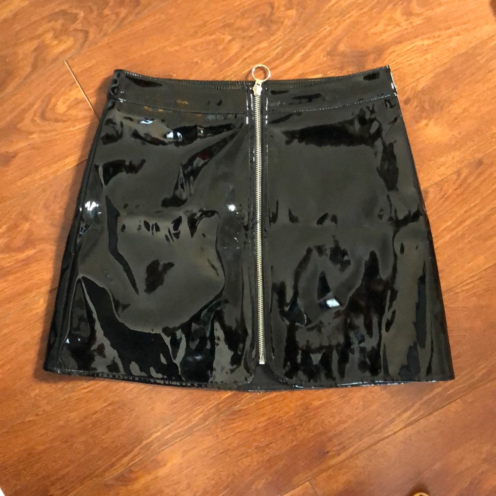 Vinyl Black Mini Skirt